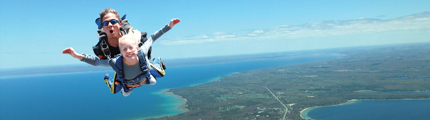 Explore Michigan - skydiving over Harbor Springs