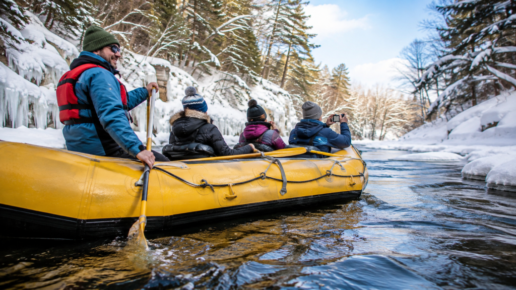 Exploring a Michigan River by Winter Raft